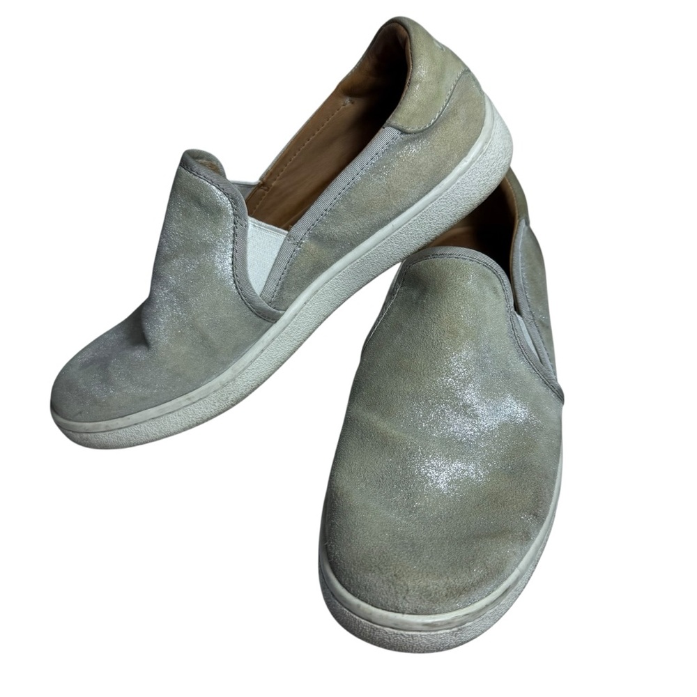 UGG Suede Slip-On Sneakers | Gray Metallic Sheen | Women’s 8.5 GUC